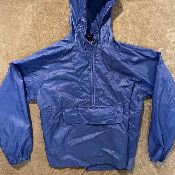 Women's TOTES Rain Coat Royal Blue Hooded With Large Pocket Size L Zipper Jacket - Picture 1 of 7